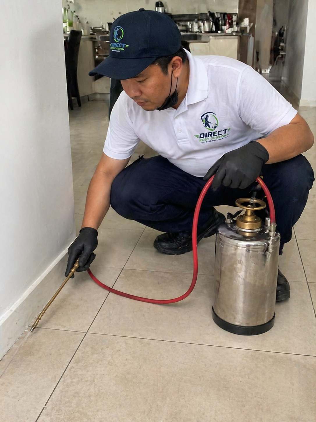 Kitchen baseboard cockroach treatment in Subang Jaya