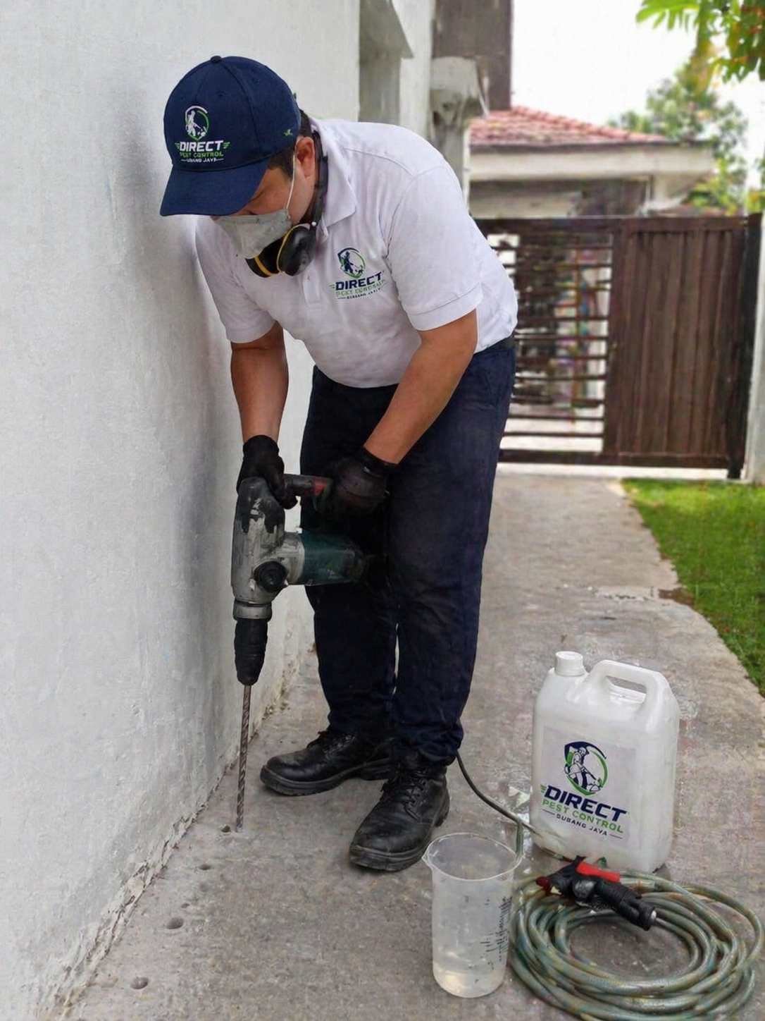 Termite soil-injection treatment in Subang Jaya